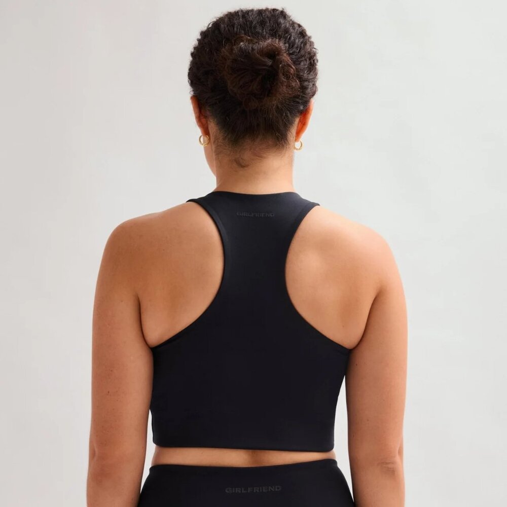 Girlfriend Collective Paloma Racerback Sports Bra Black‎ Medium NWT - Picture 2 of 9